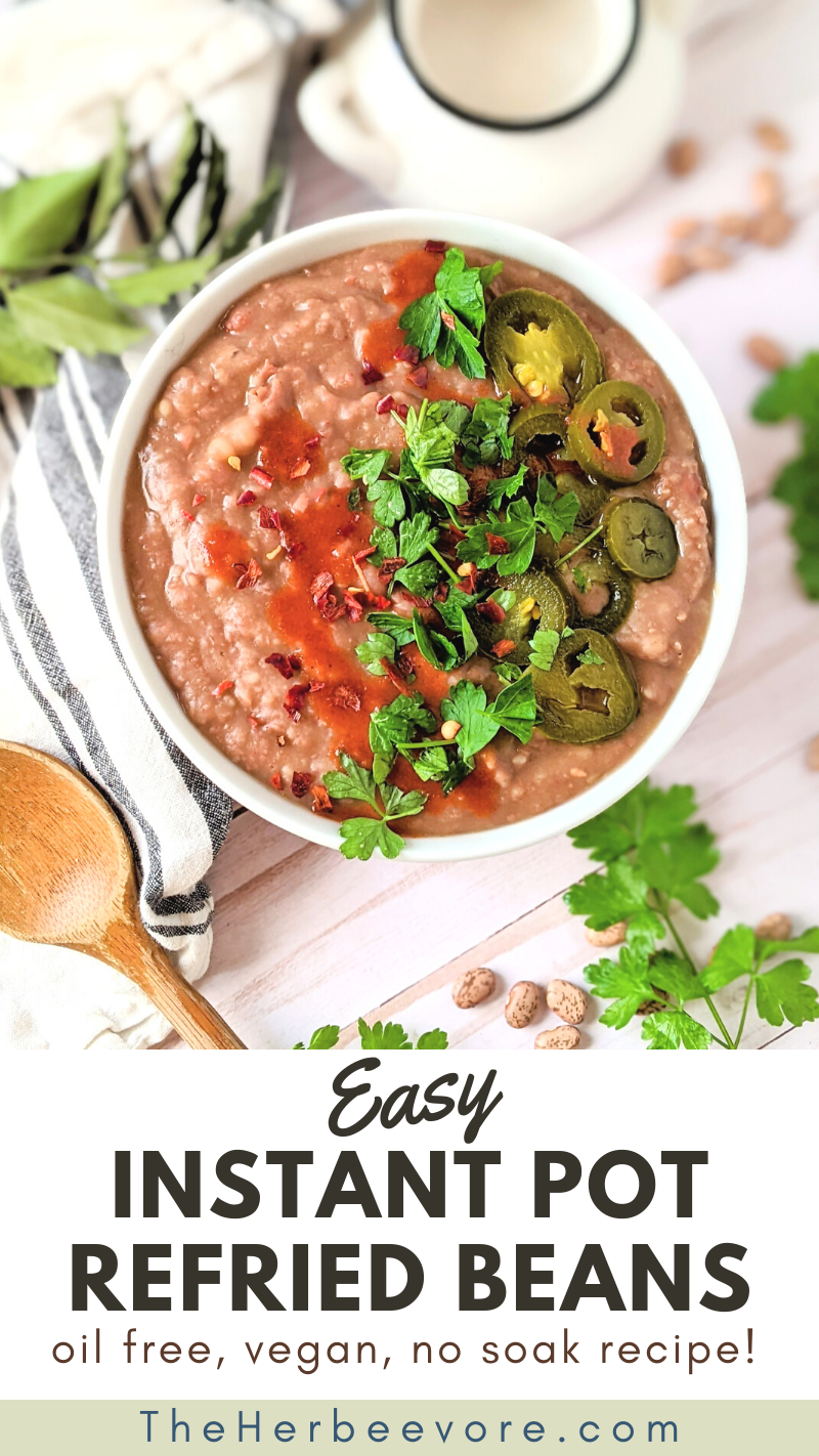vegetarian instant pot refried beans no oil gluten free plant based refried beans mexican taco beans vegan high protein