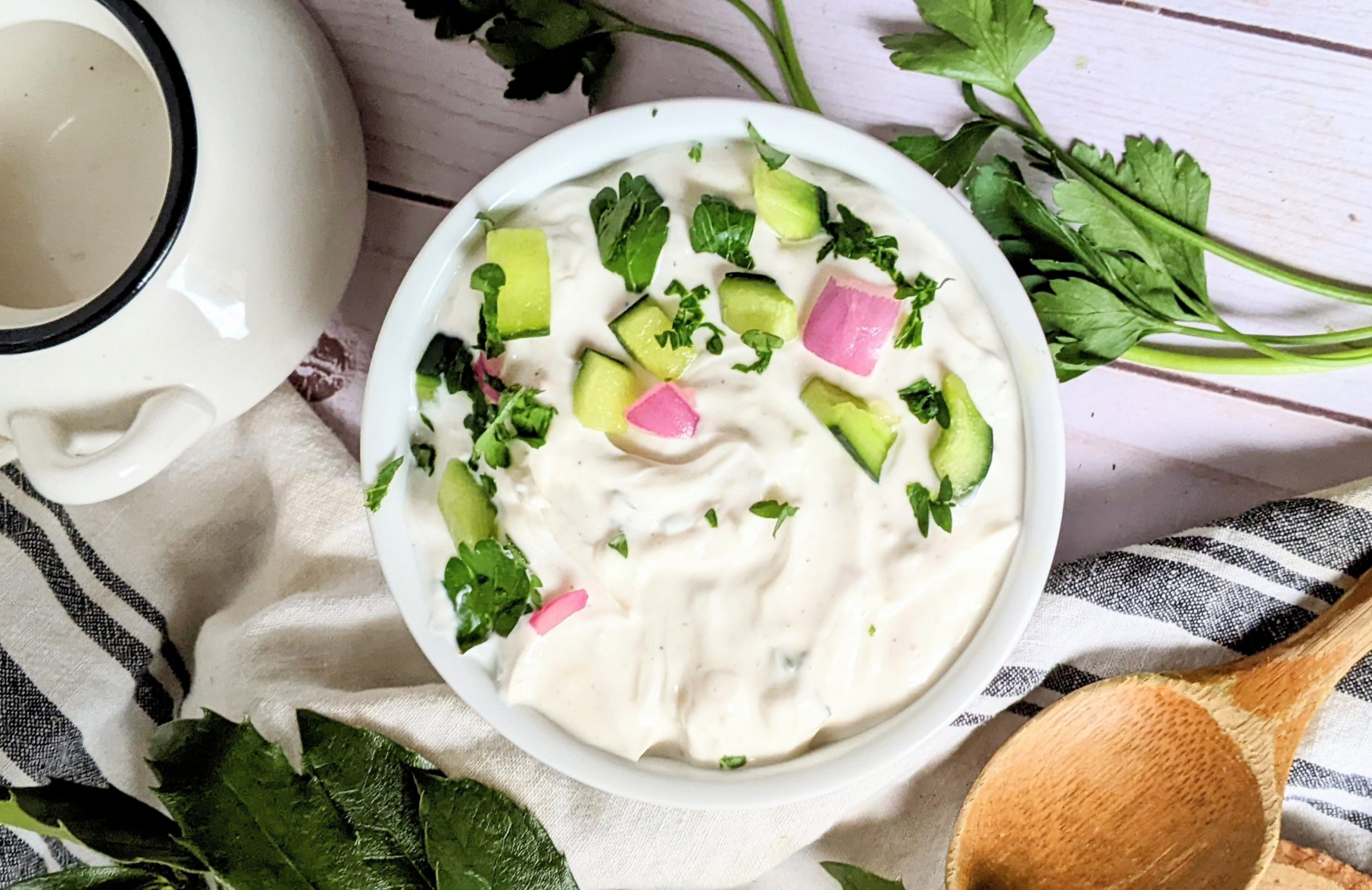 tzatziki without dairy dip without yogurt party food no salt added dips and sauces cucumber yogurt red onions parsley and cucumber