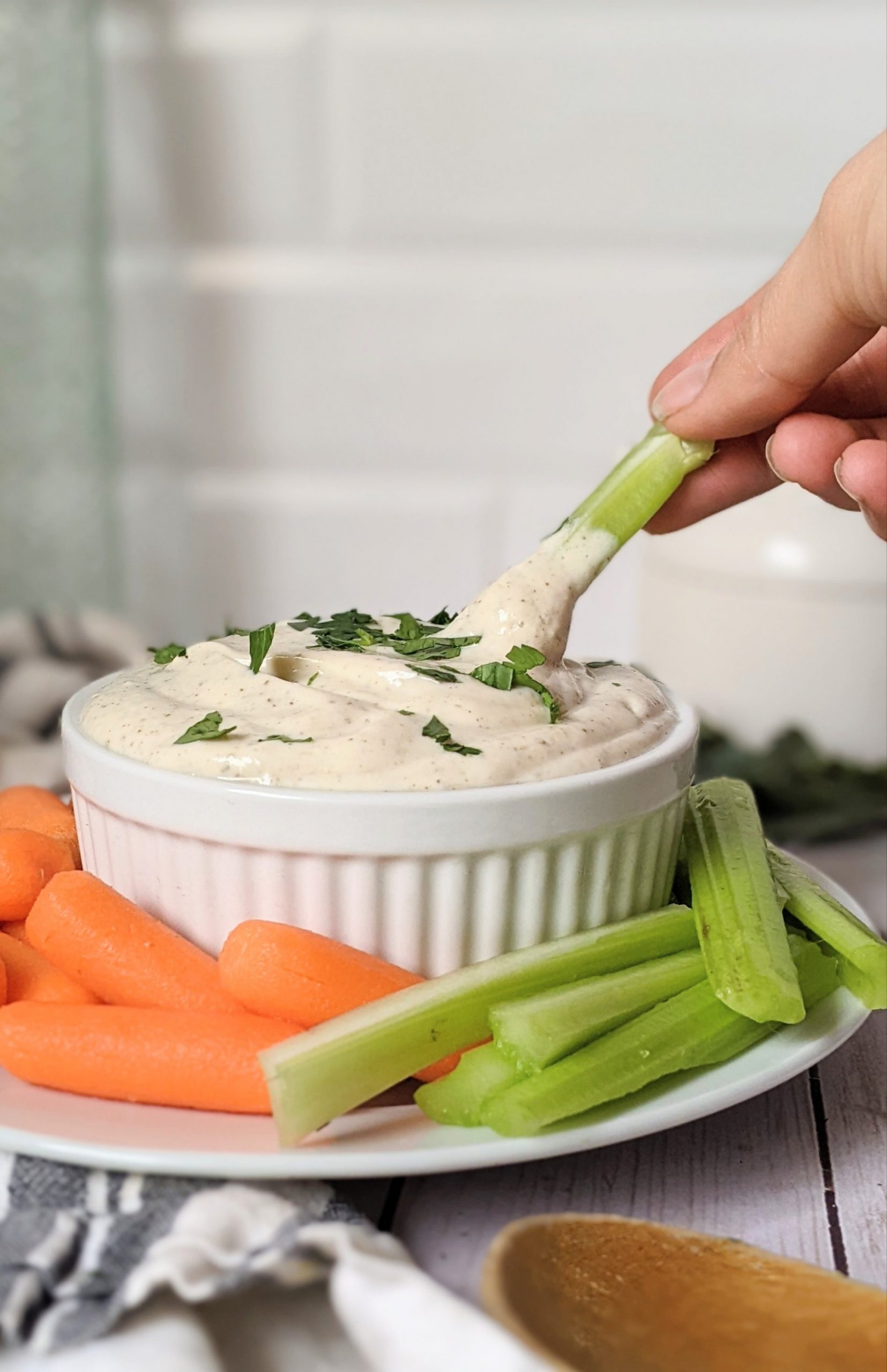 vegan ranch dip recipe gluten free dairy free ranch dressing for carrots celery or salads low calorie ranch at homeamde