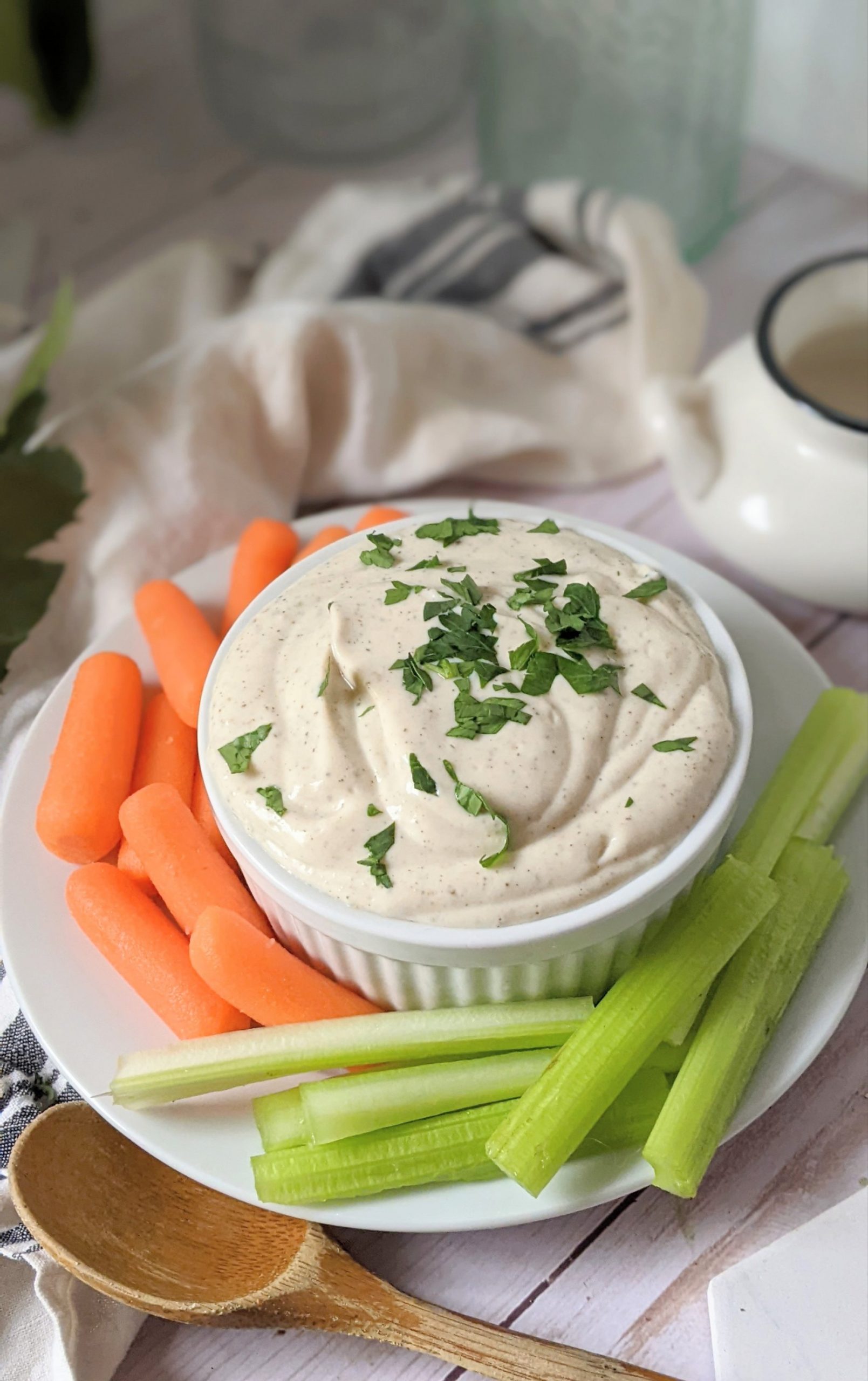 dairy free ranch dressing with tofu blender sauce for salads creamy vegan dip high protein sauces for veggies KETO