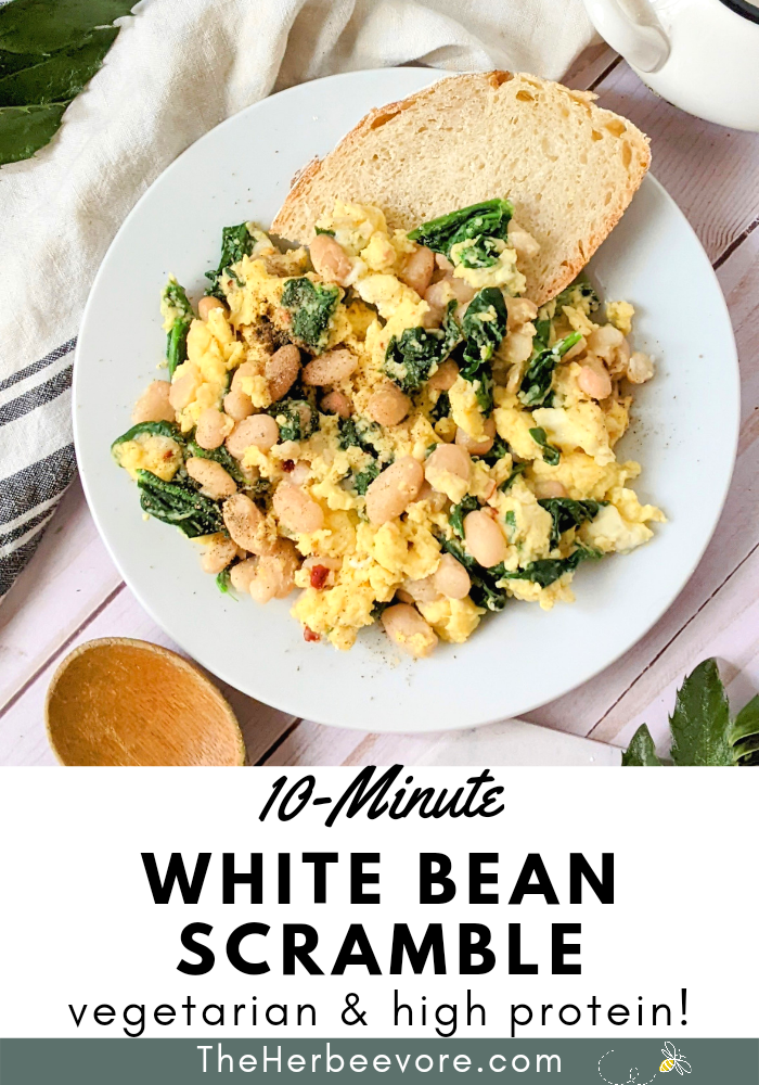 spinach bean scramble recipe with eggs high protein vegetarian breakfast recipes with beans and eggs italian and french egg breakfast ideas