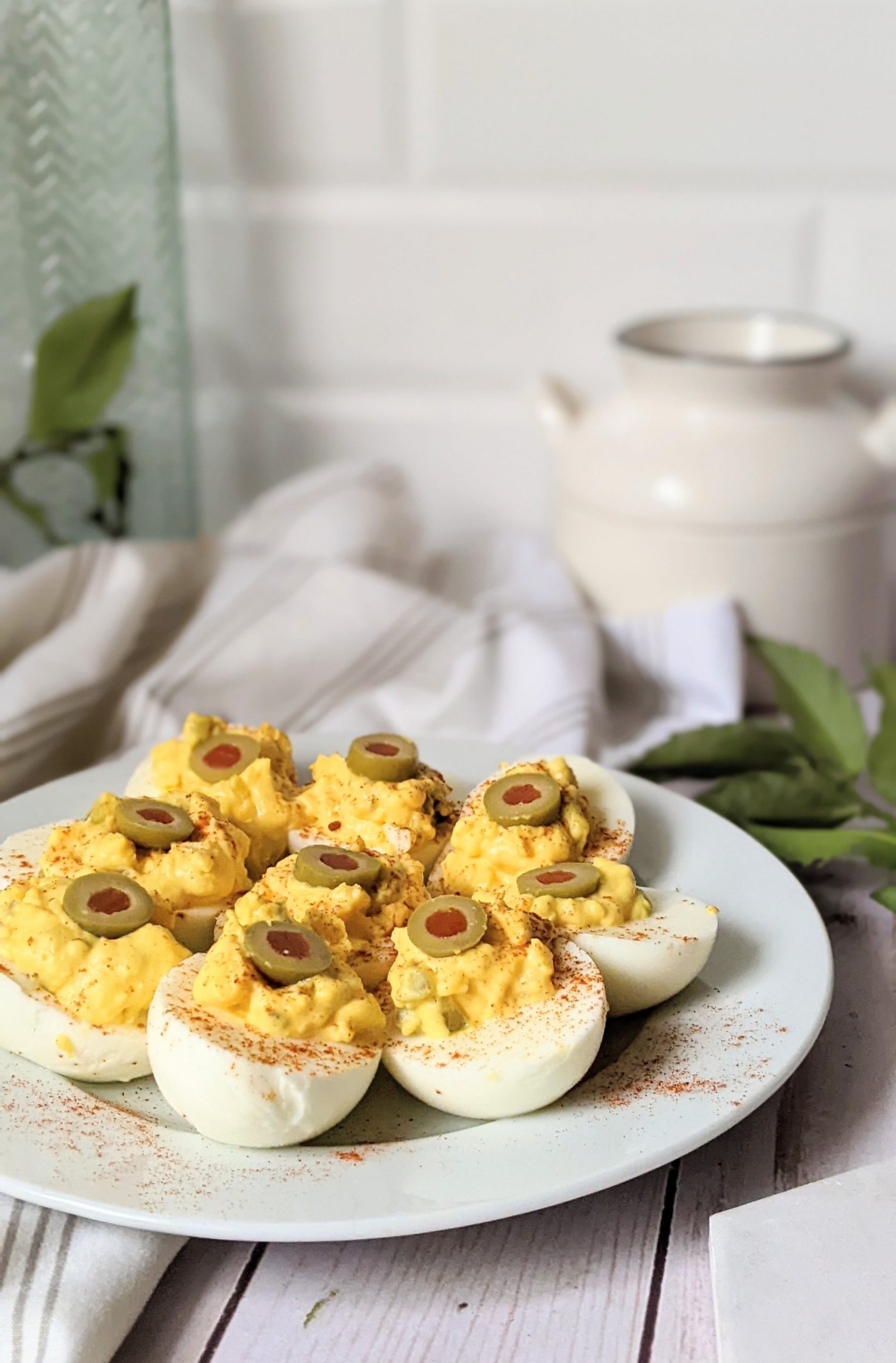 salty deviled eggs with olives keto low carb olive and egg recipes healthy appetizers for superbowl parties salty snacks to serve with drinks retro 1950s recipes