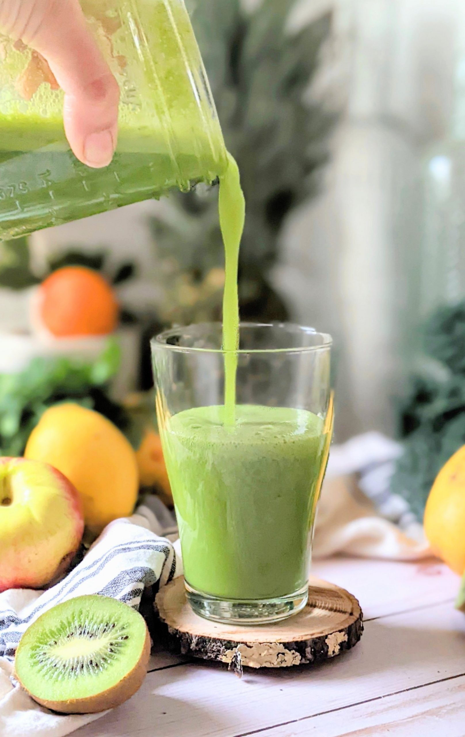 pineapple smoothie with spinach kale kiwi flaxseeds high fiber breakfast recipes high protein smoothie without protein powder vegan gluten free vegetarian healthy new years diet plan