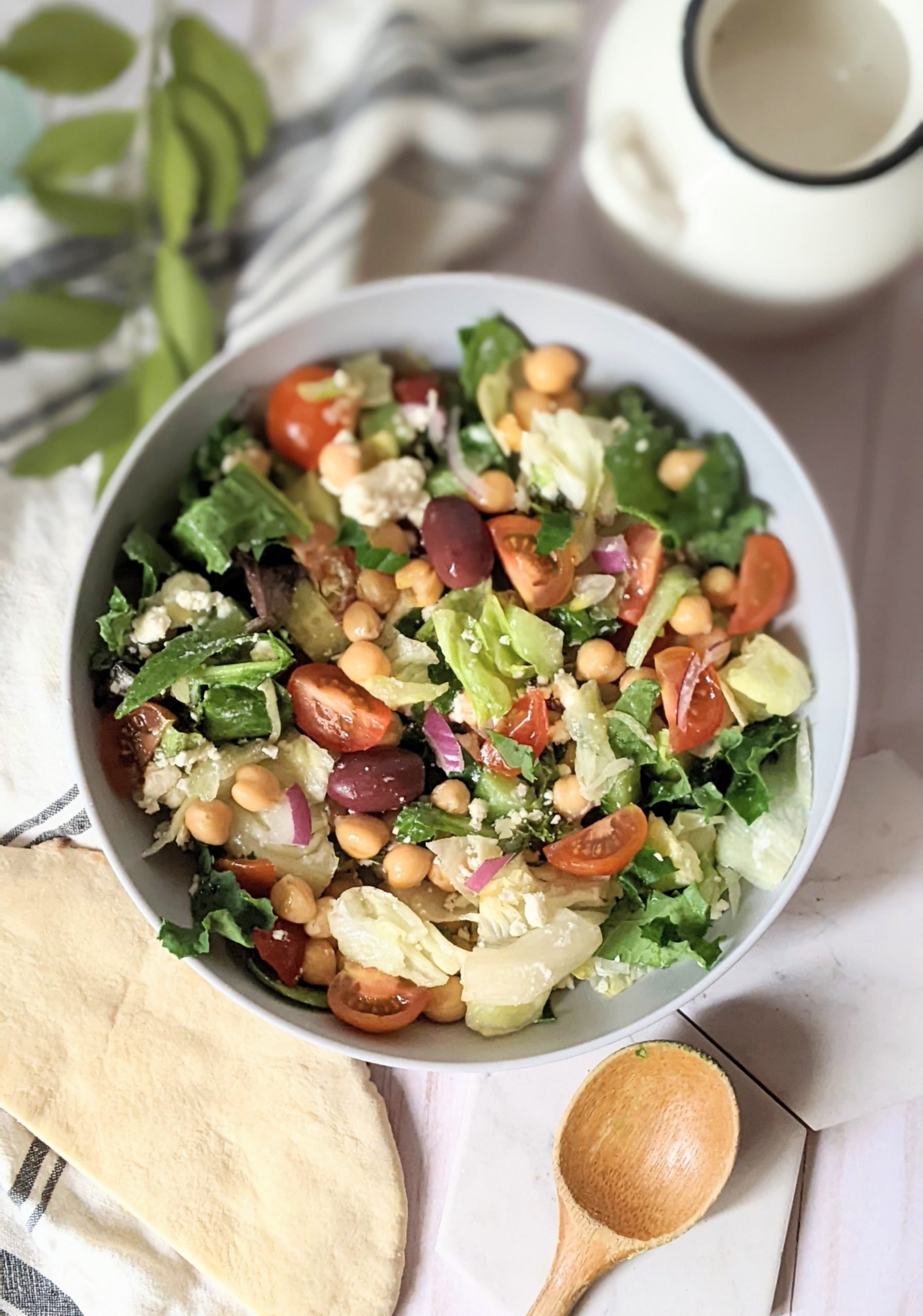 chopped chickpea green salad recipe vegan vegetarian gluten free meatless chopped greek salad with chickpeas recipe high protein vegan salads for veganuary