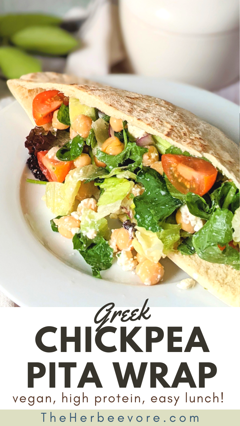 greek pita wrap recipe with chickpea salad high protein greek wrap recipe vegetarian lunches healthy refreshing no cook lunches for summer hot day lunches without cooking healthy meals no cook sandwiches