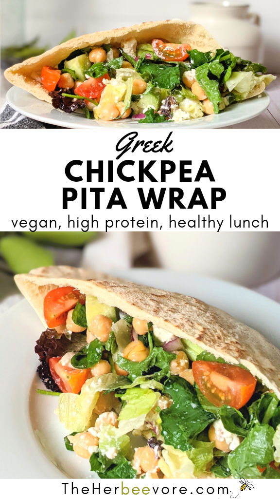chickpea pita wrap recipe vegan gluten free vegetarian greek hummus wrap recipe in a pita pocket sandwich high protein