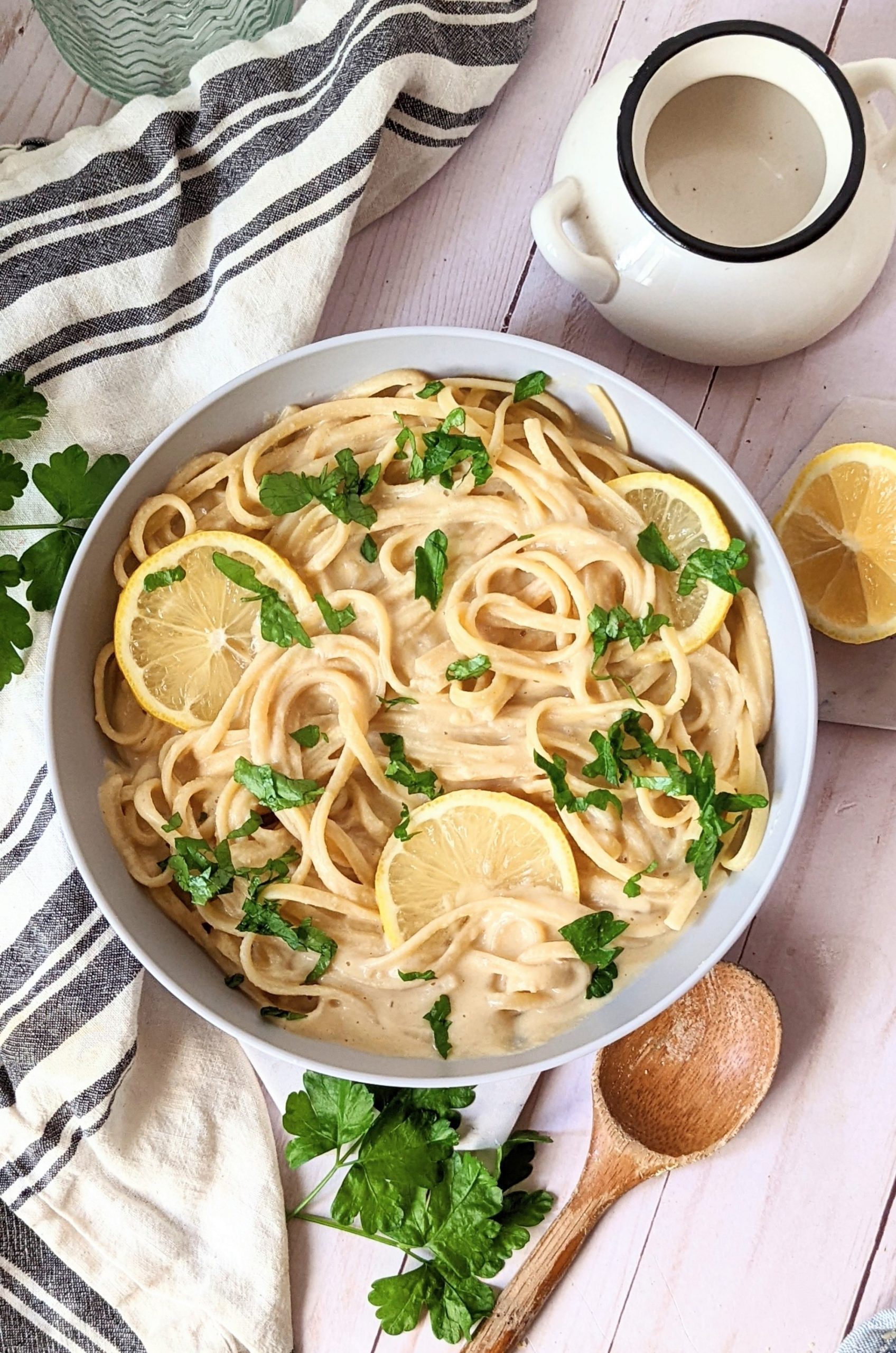 pasta with hummus sauce for noodles vegan dairy free high protein pasta high fiber pasta sauce with beans chickpeas and hummus lemon tahini pasta recipe with beans