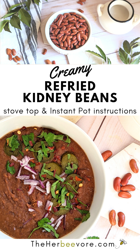 refried kidney beans recipe canned beans or dried kidney beans instant pot pressure cooker stove top recipe