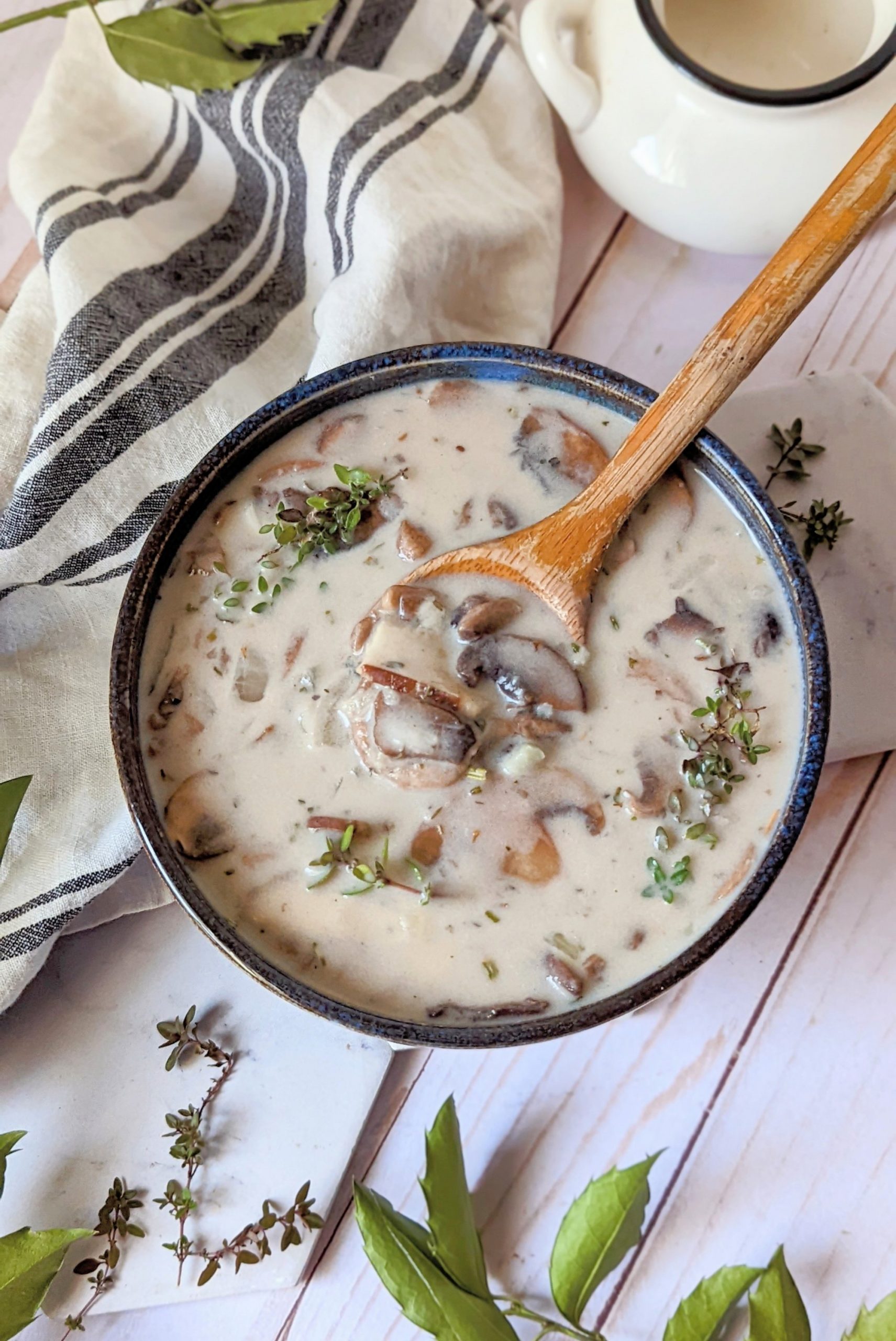 healthy cream of mushroom soup homemade vegan gluten free vegetarian dairy free healthy kids family favorite friends will love when you are sick