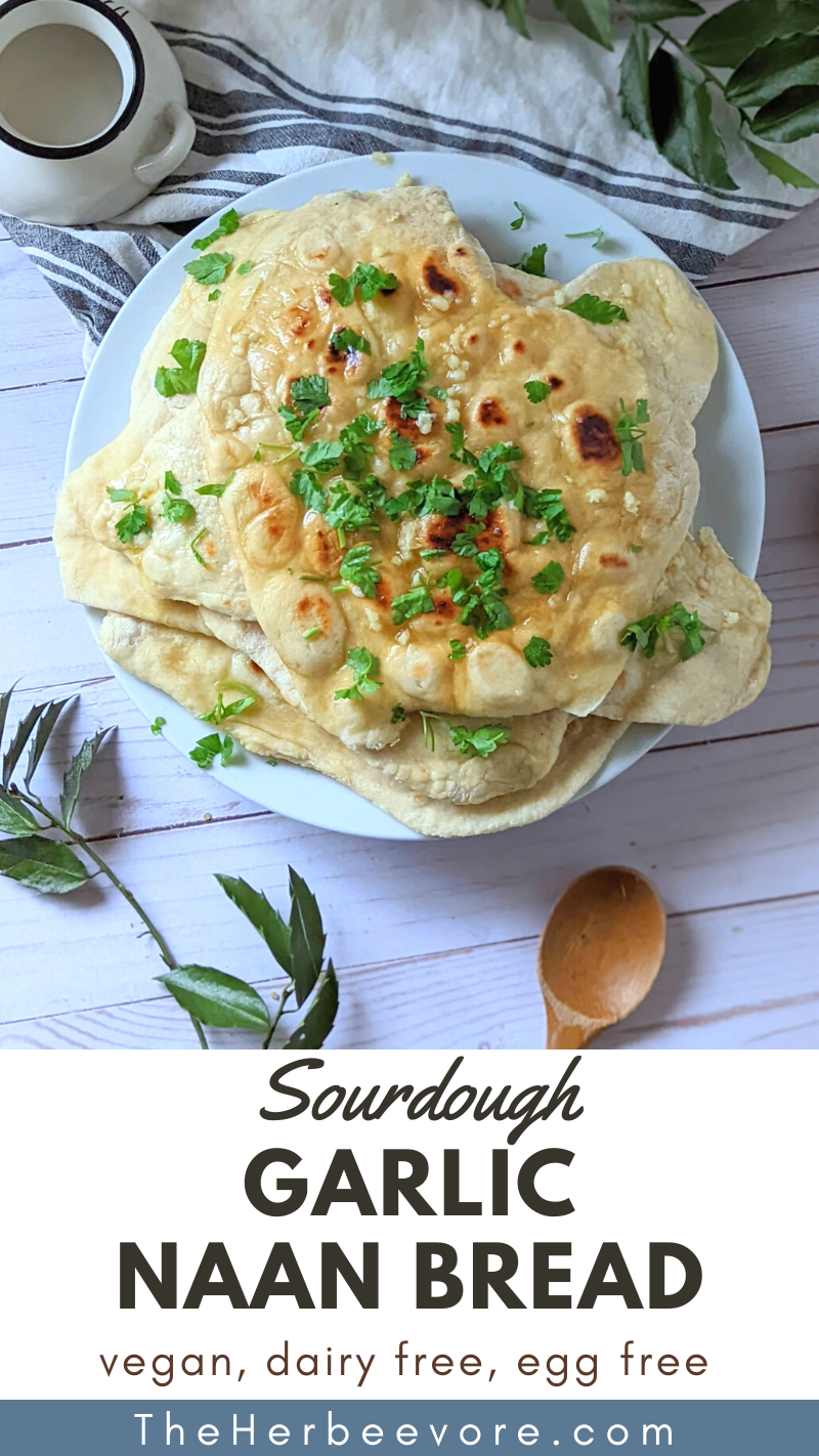 how to make sourdough naan at home recipe vegan plant based flat bread Indian Mediterranean wrap bread pita at home healthy with sourdough discard