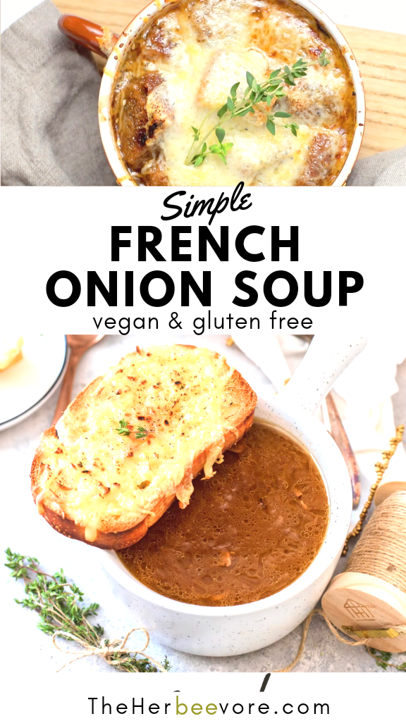 Vegan French Onion Soup (Gluten Free, Vegetarian, Meatless)