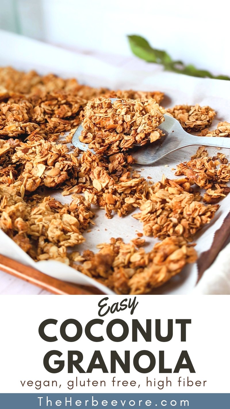 coconut flake granola recipe with coconut flakes or unsweetened shredded coconut granola with maple syrup almonds walnuts rolled oats