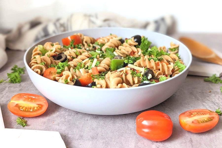 gluten free italian pasta salad recipe without meat vegetarian pasta salad with italian dressing zesty italian noodle salad for summer bbq cookouts or potlucks 