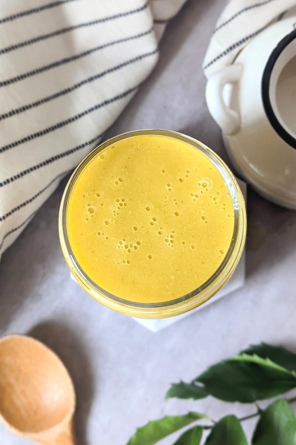 tropical protein smoothie with mangoes vegan gluten free plant based healthy mangoes papaya smoothies vegetarian breakfasts on the go recipes