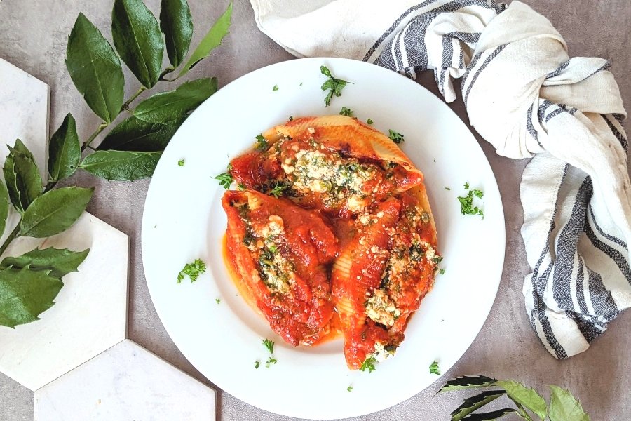 plant based stuffed shells recipe no cheese vegetarian tofu pasta recipes without cheese or dairy