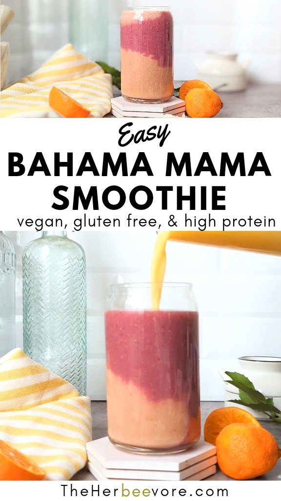 bahama mama tropical smoothie with coconut pineapple orange juice and dark cherries recipe vegan dairy free