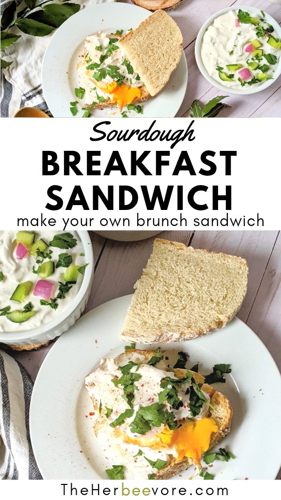 sourdough breakfast sandwich recipe vegetarian meatless fried eggs and sourdough bread recipe