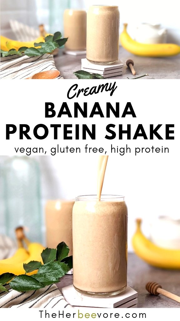 banana protein shake recipe vegan dairy free no milk smoothies with vanilla and milk with bananas post workout smoothie.