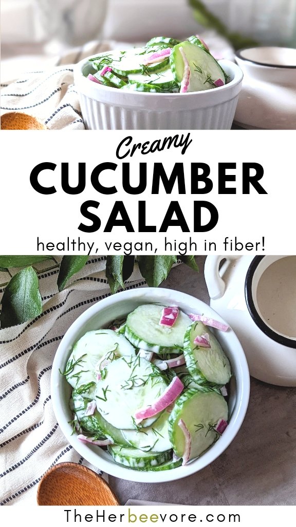 cucumber salad with mayo recipe and red onion dill cucumber mayonnaise salad recipe in a ramekin dish with a spoon.