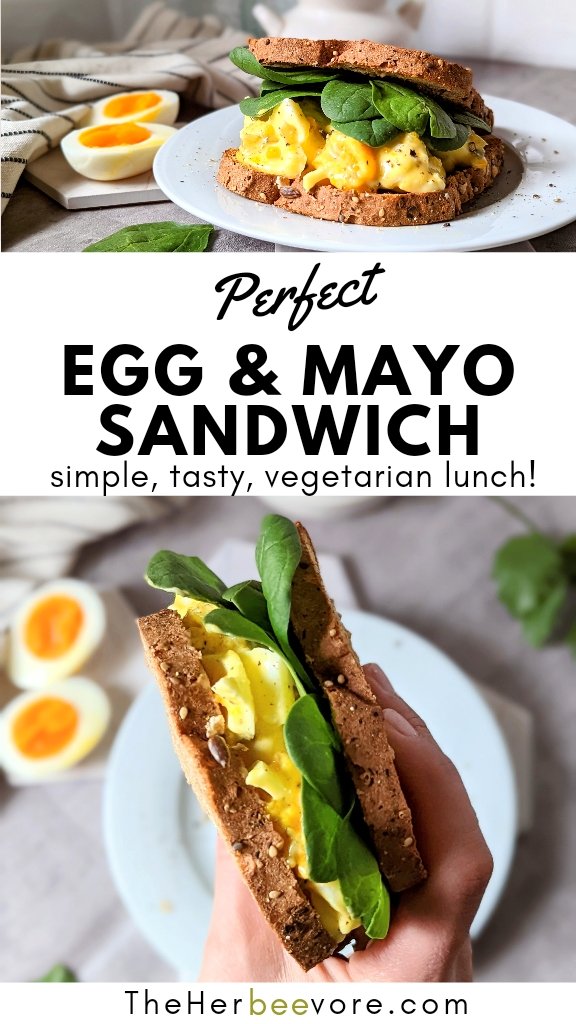 egg mayo sandwich recipe with spinach low carb bread and hardboiled eggs, use dairy free mayonnaise for a healthy option.