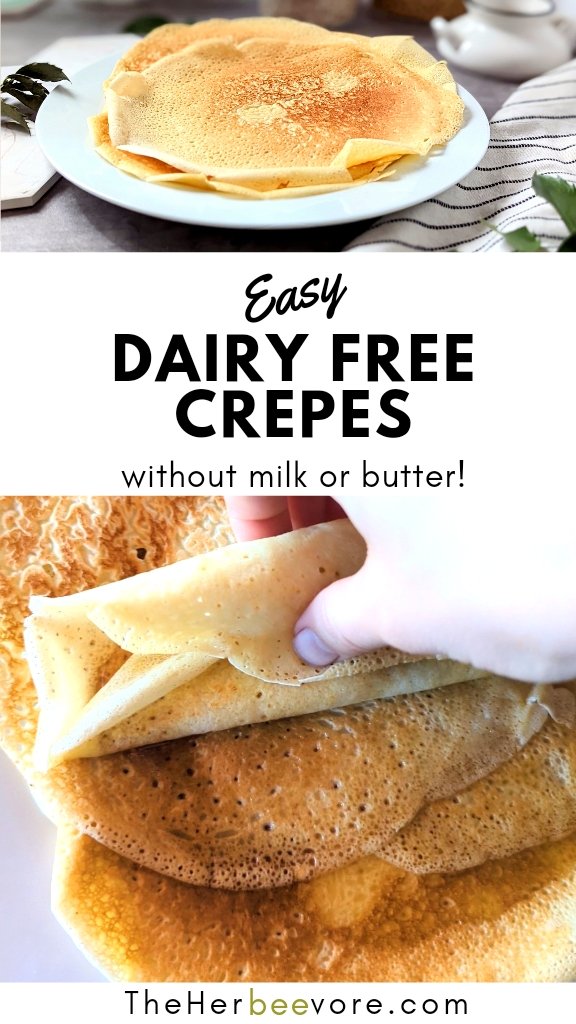 crepes without milk recipe healthy dairy free crepes no milk or cream recipe folded crepes on a plate with fillings and syrup