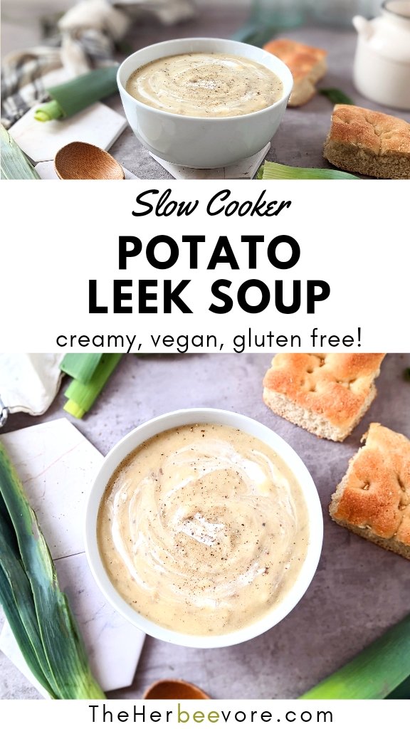 slow cooker potato leek soup recipe healthy plant based creamy soups with leeks and coconut milk dairy free leek potato soup.
