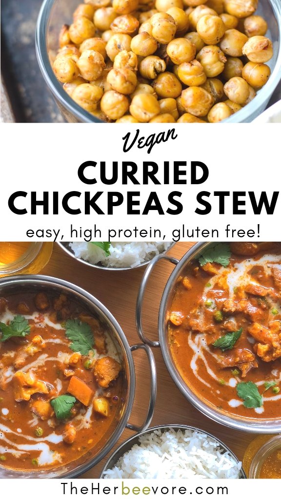Vegan Curried Chickpeas stew recipe healthy coconut milk chickpea stew creamy vegan curry chickpea soup