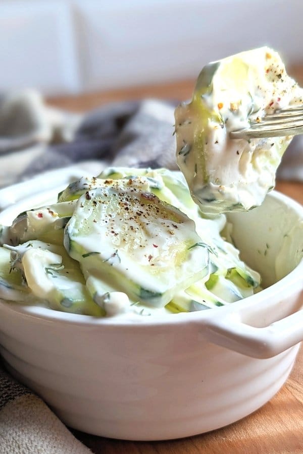 Healthy Cucumber Salad With Greek Yogurt Recipe - The Herbeevore