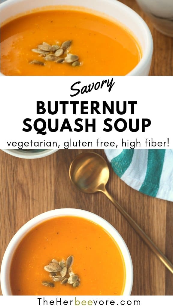 savory butternut squash soup recipe vegan gluten free vegetarian dairy free squash soups with carrots roasted vegetables and spices