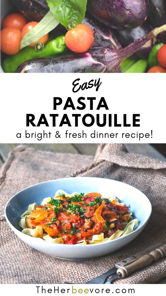 pasta ratatouille recipe with noodles tomatoes bell pepper and a summer vegetable sauce for pasta ratatouille vegetables