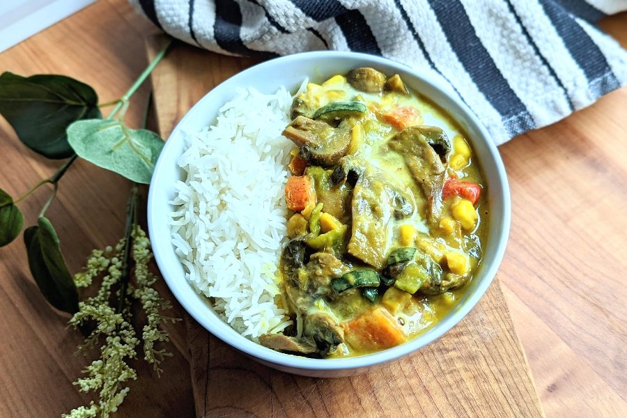 curry with mushrooms and coconut milk dinner ideas creamy mushroom curry recipe dairy free gluten free and plant based.