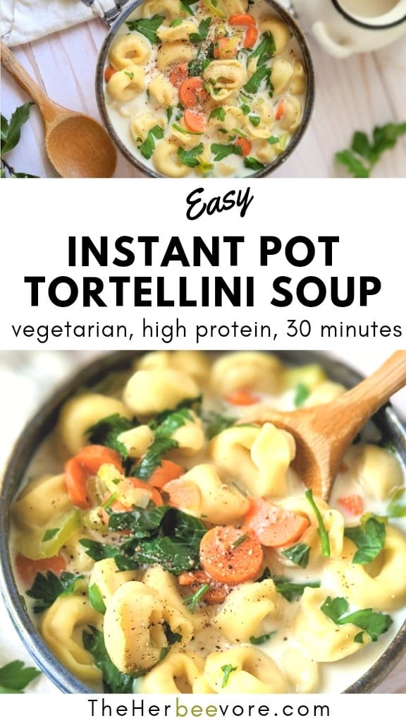 instant pot tortellini soup recipe vegetarian creamy soup with tortellini recipe what to make with premade tortellini pressure cooker recipes