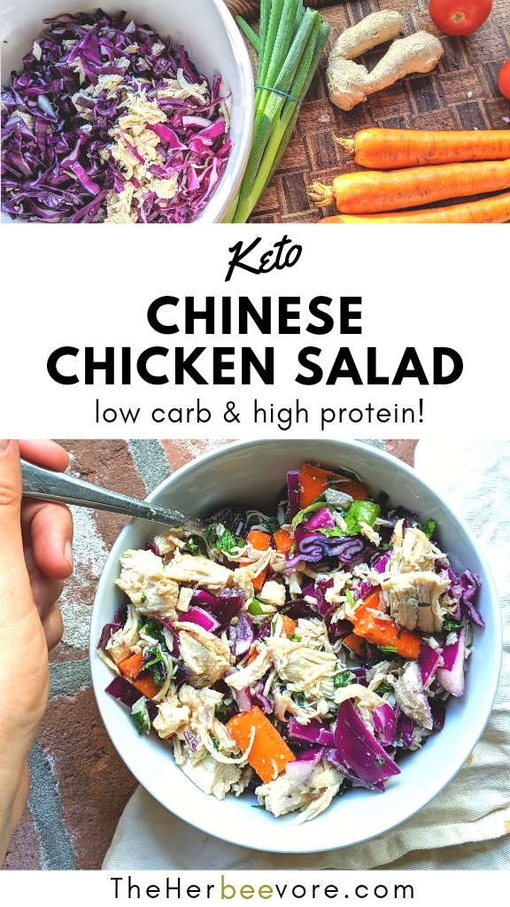 keto chinese chicken salad recipe healthy asian salad with sesame oil and rice wine vinegar salad dressing for asian chicken salads.