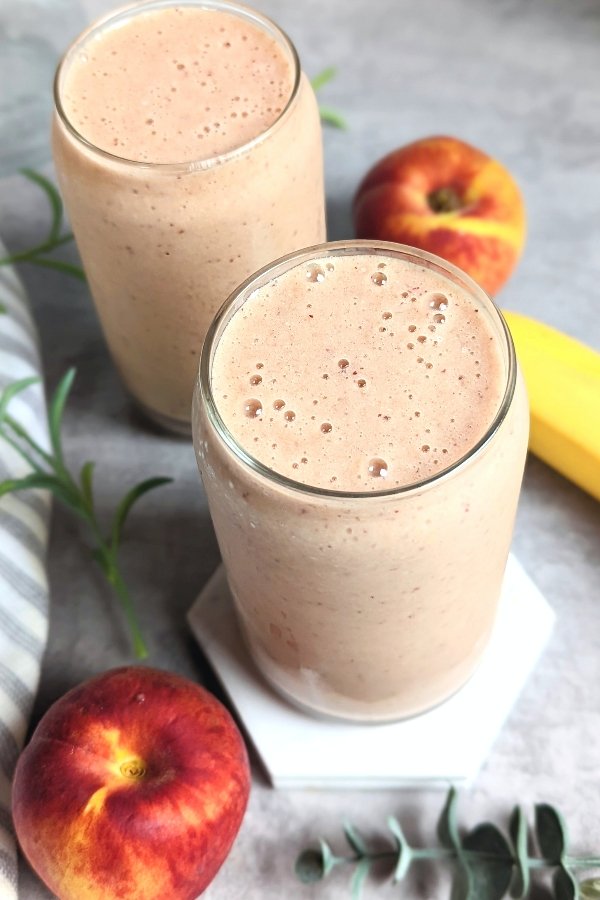banana peach smoothie recipe gluten free breakfast recipes smoothies with peaches and bananas frozen fruit smoothies for summer dairy free vegan
