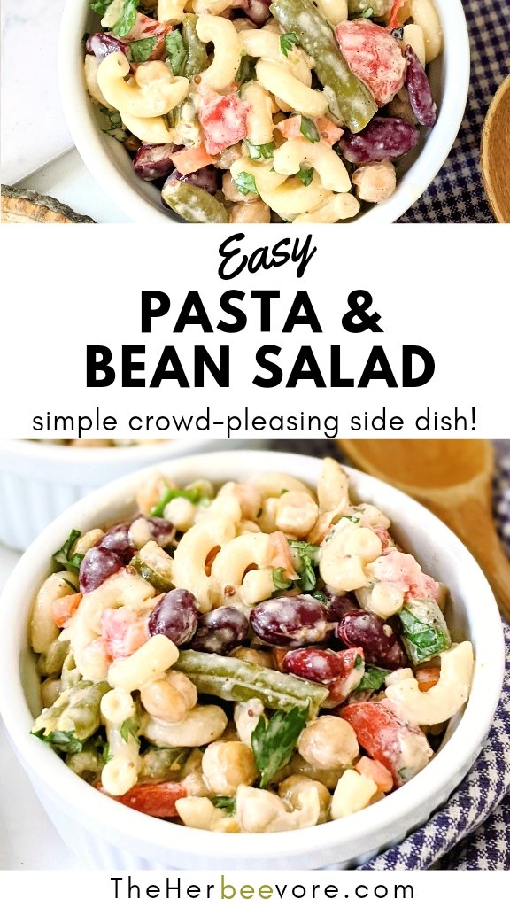 pasta bean salad with beans tangy bean salad with noodles recipe side dishes from the Midwest