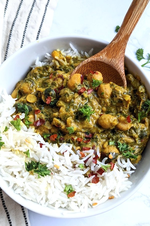 garbanzo spinach curry recipe vegan chana masala recipe without cream coconut chana curry recipe with frozen spinach