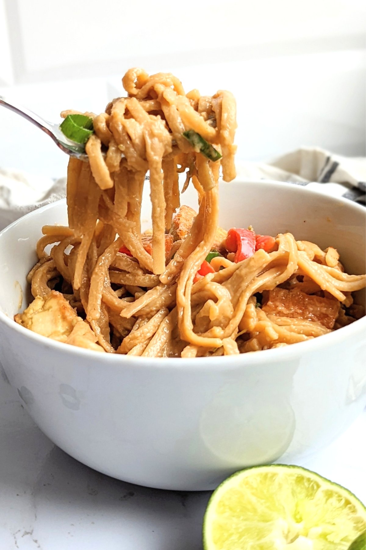 spicy instant pot noodles with satay peanut sauce recipe pressure cooker peanut noodles recipe vegan vegetarian dairy free noodles with peanut butter pasta