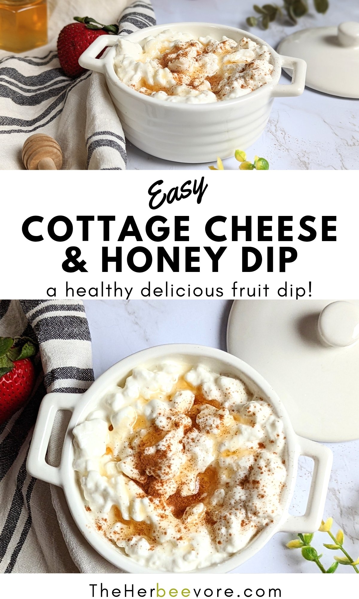cottage cheese and honey recipe cottage cheese dip for fruit with fresh honey and strawberries