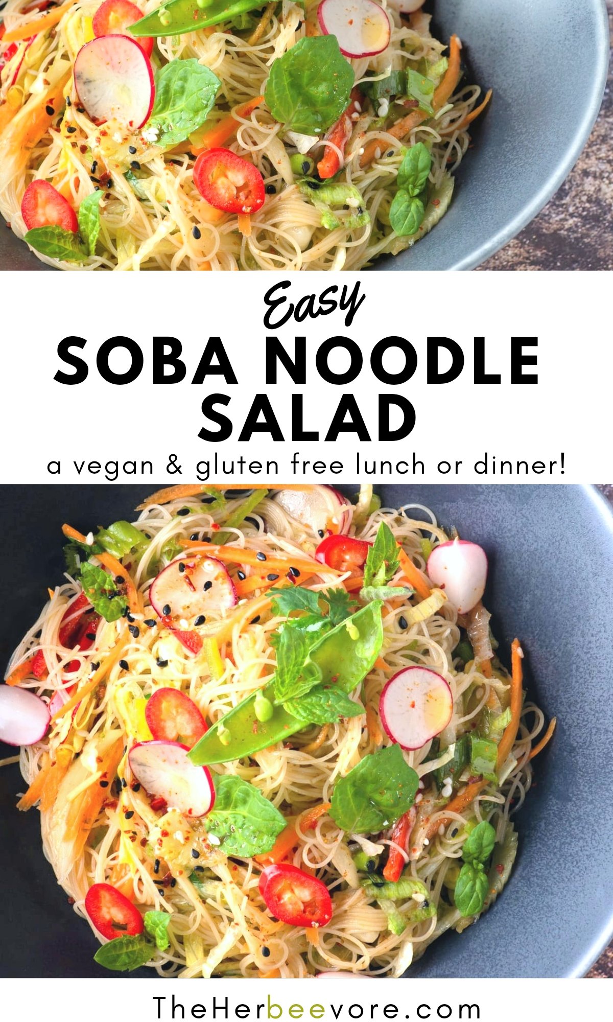 Gluten Free Soba Noodle Salad with Miso Dressing Recipe (Vegan)