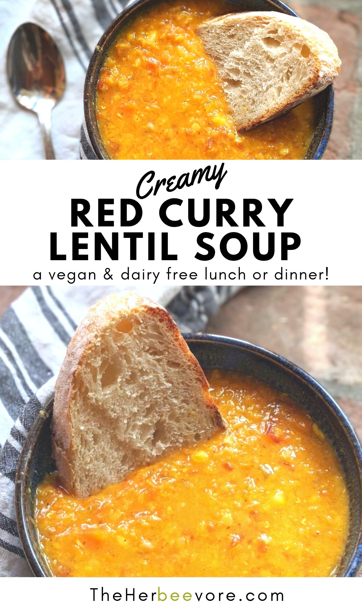 red curry lentil soup recipe with roasted red peppers curry paste and vegetables vegan dairy free gluten free