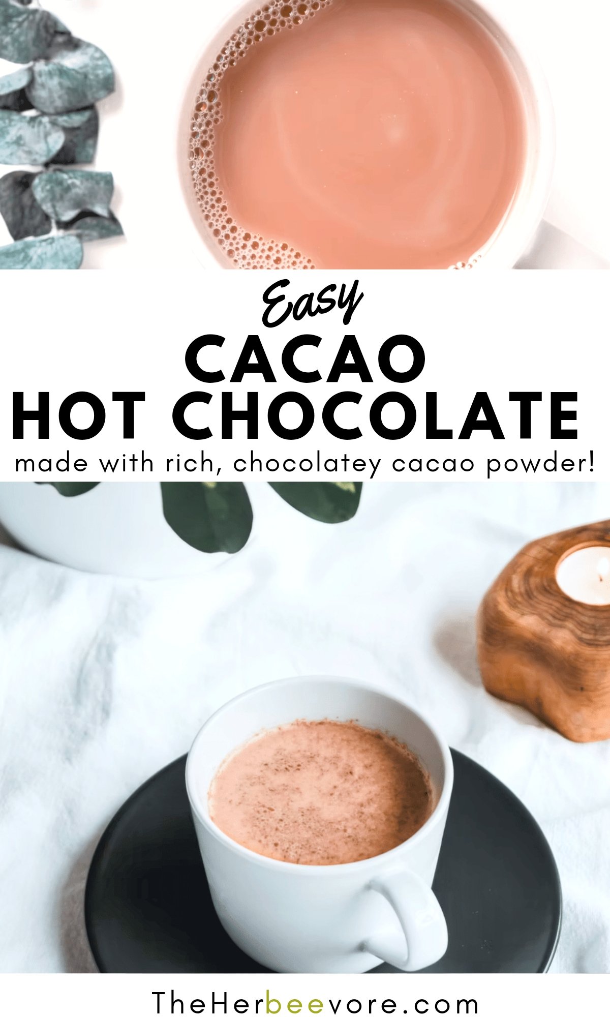 hot chocolate with cacao powder recipe vegan vegetarian dairy free and gluten free hot cacao