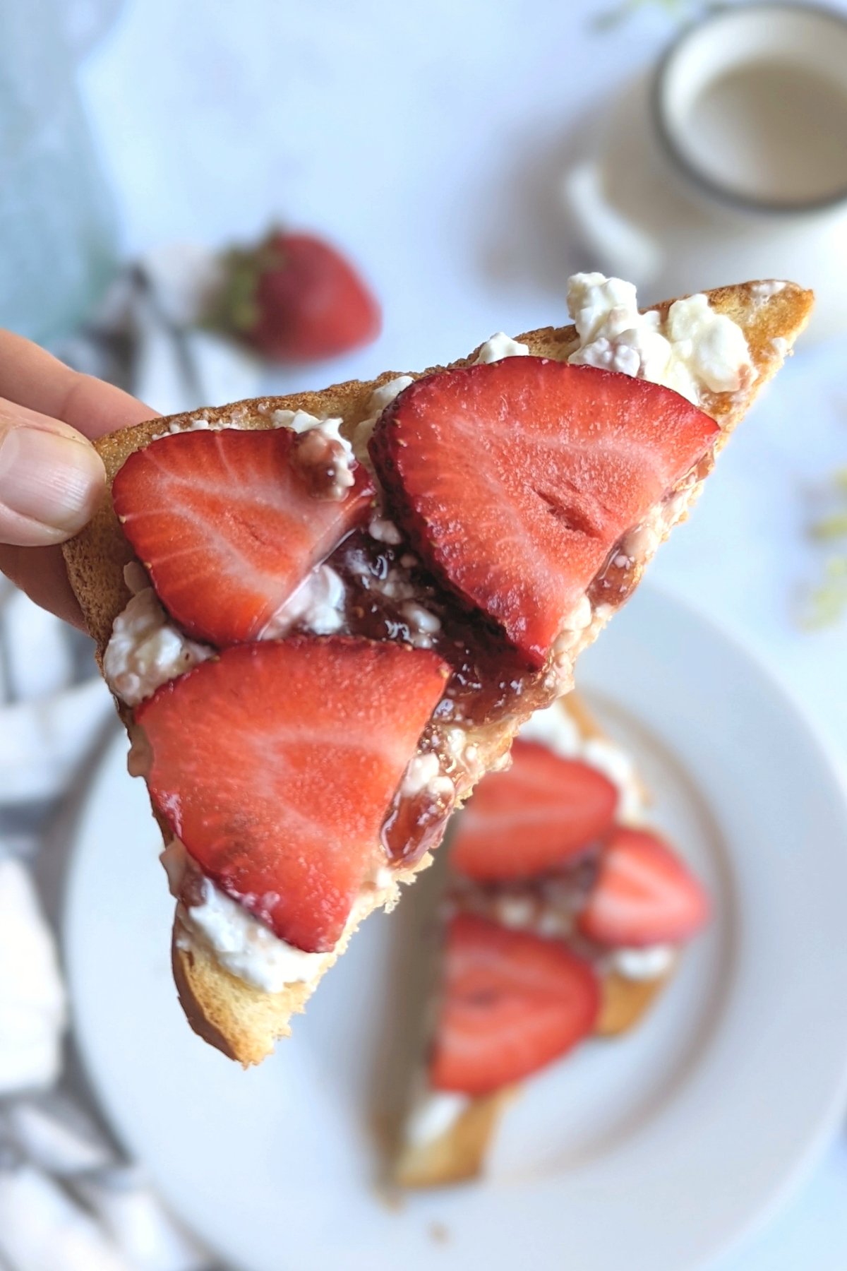 toast with cottage cheese and strawberries with honey and jam recipe healthy cottage cheese breakfast ideas