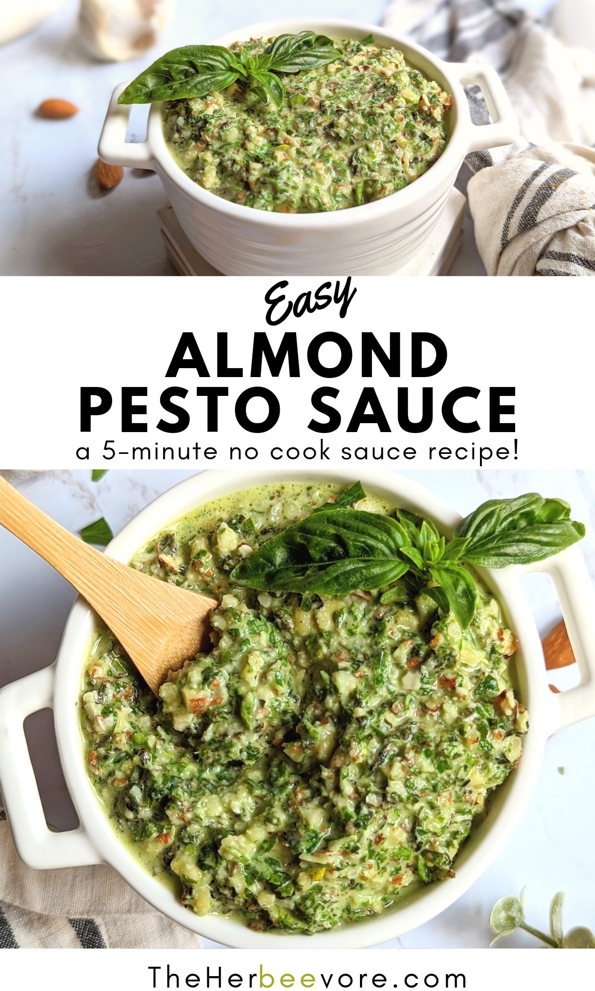 almond pesto sauce recipe without pine nuts healthy homemade pesto with raw unsalted almonds toasted in a pan on the stove top