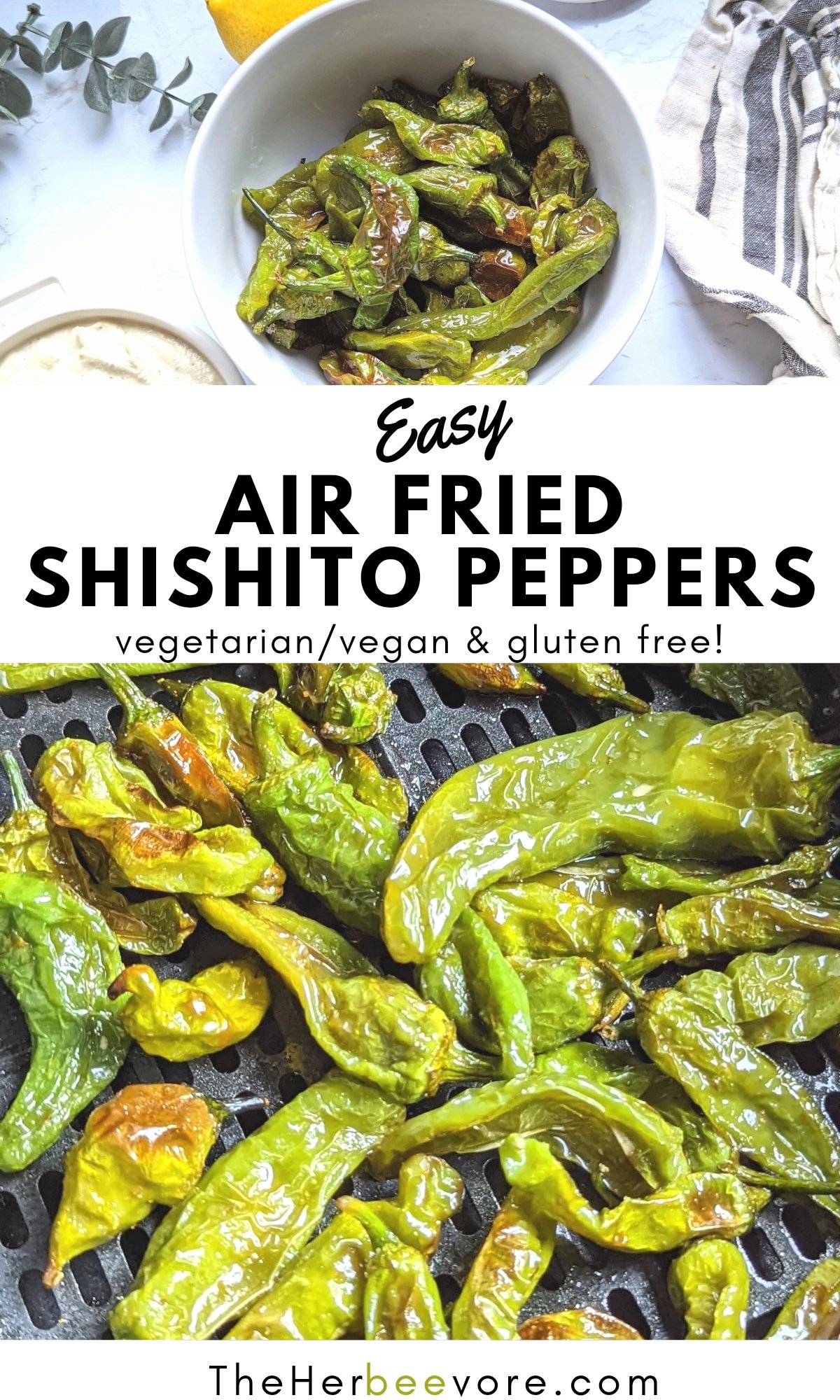 air fryer shishito peppers recipe vegan gluten free vegetarian air fryer side dish recipes