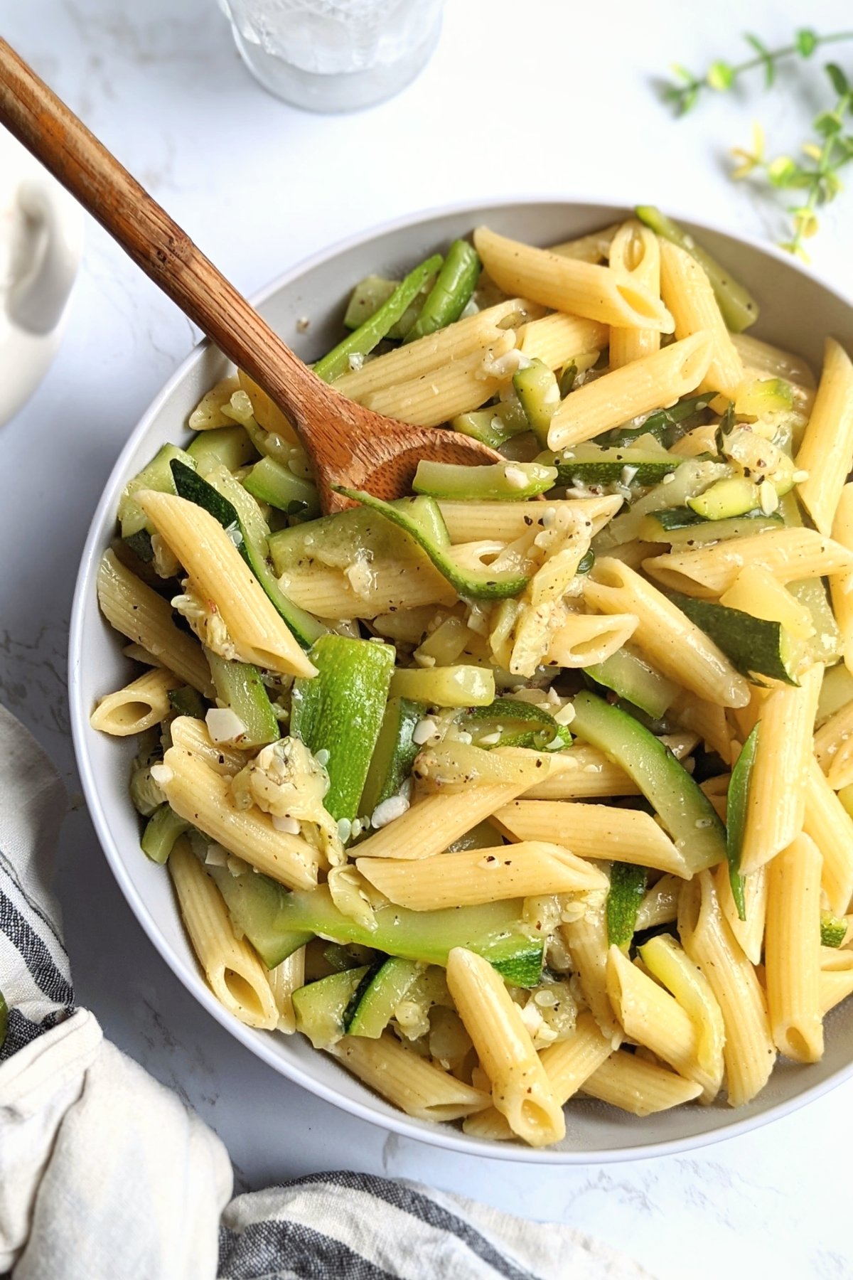 zucchini penne pasta recipe vegetarian and vegan option zucchini pasta with olive oil butter and garlic