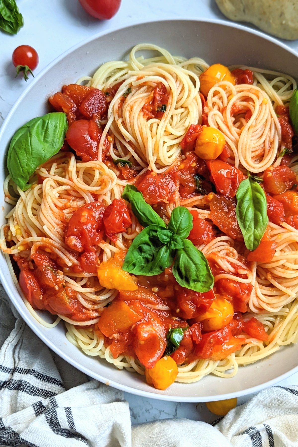 capellini pomodoro recipe vegan vegetarian pomodoro sauce for pasta healthy homemade fresh tomato sauce recipe with basil olive oil garlic and angel hair