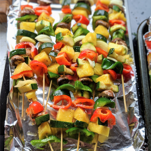 how to bake veggie kabobs in oven vegetable kebobs vegetarian gluten free vegan healthy veganary party recipes whole30 compliant