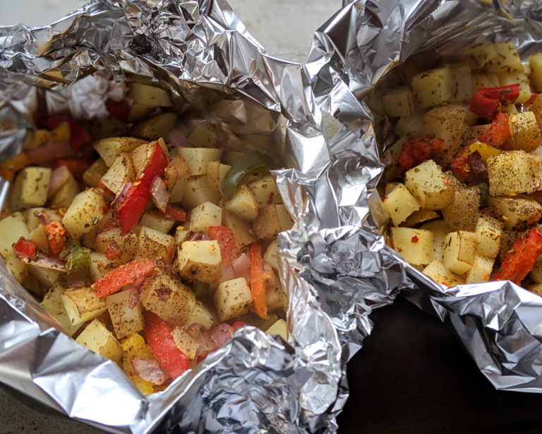 Camping Breakfast Foil Packs (Vegetarian, Gluten Free, Whole30)