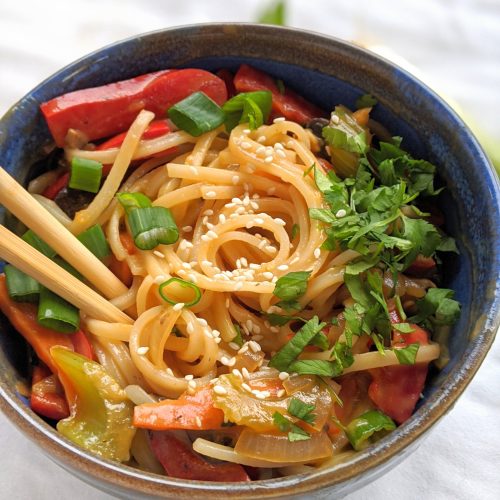pantry staple recipes spicy vegan peanut sesame noodles
