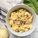 deviled egg macaroni salad, egg pasta salad healthy dairy free
